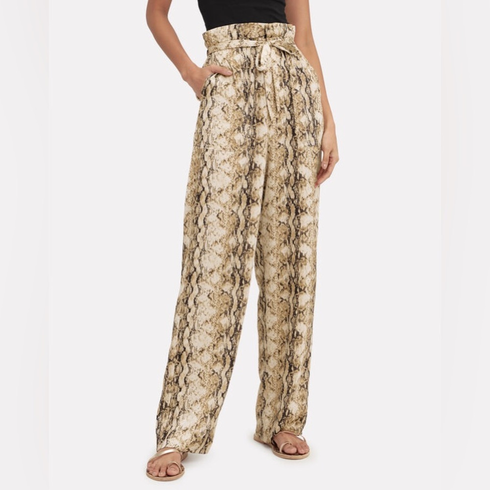 $318 RONNY KOBO Rinnah Snakeskin Print Pants Small - Picture 3 of 5